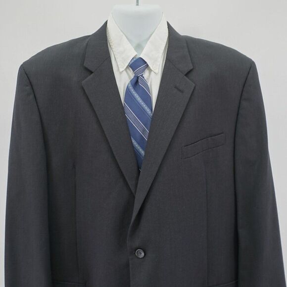 Pronto Uomo Platinum Executive Fit Wool Charcoal Gray Blazer 46L Tagged 48L - Picture 1 of 11